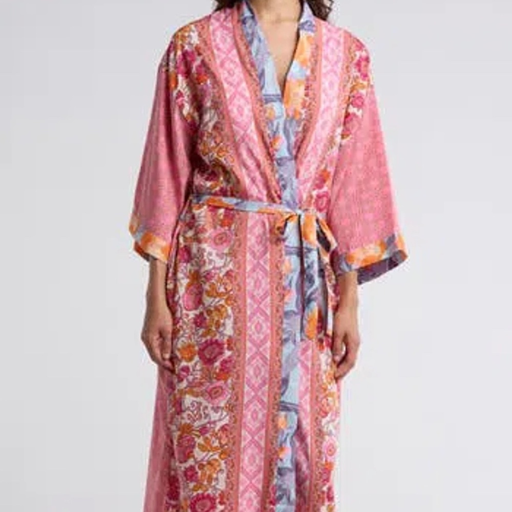 LULLA COLLECTION BY BINDYA Villa Tie Waist Cover-up Dress In Pink